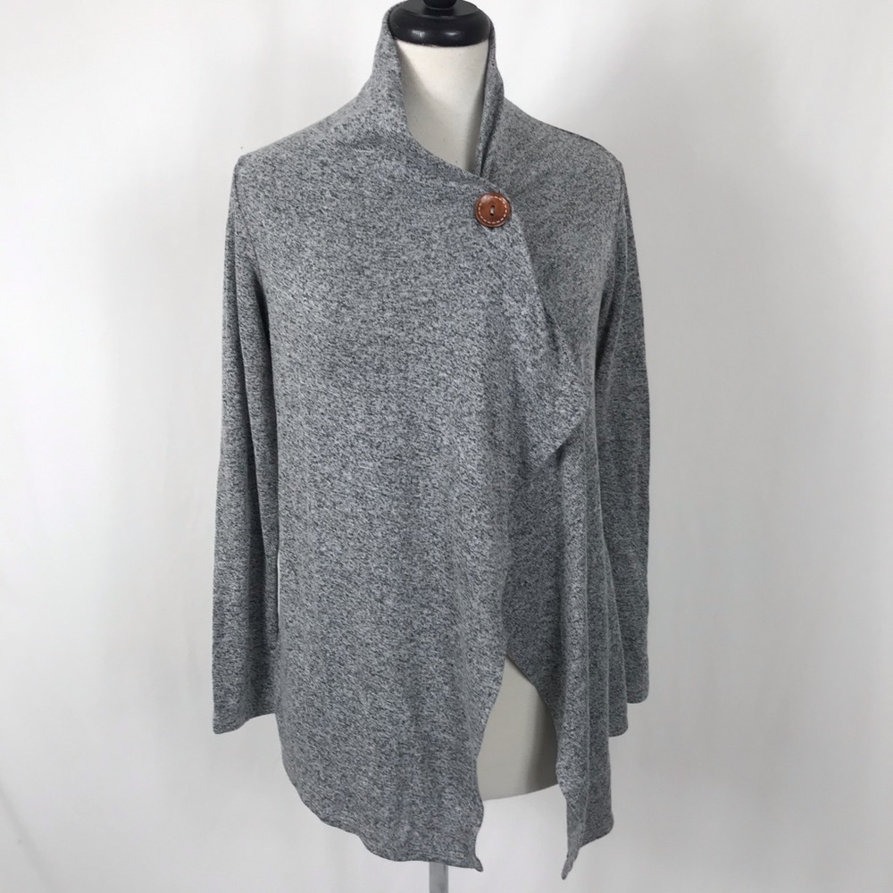 Bobeau Wrap Sweater Shawl Heather Gray